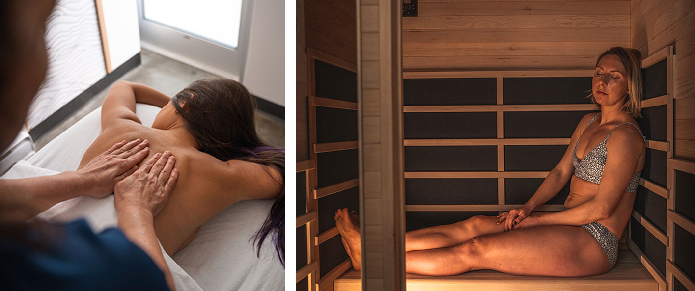 infrared sauna will warm the body and enhance the beneficial effects of massage therapy. book as a package at Ritual Nordic Spa