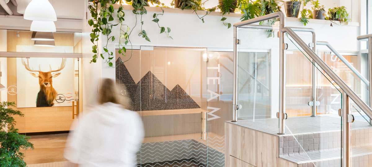 A view of the steam room at Ritual Nordic Spa. Contrast therapy can be part of your Nordic Wellness regime.